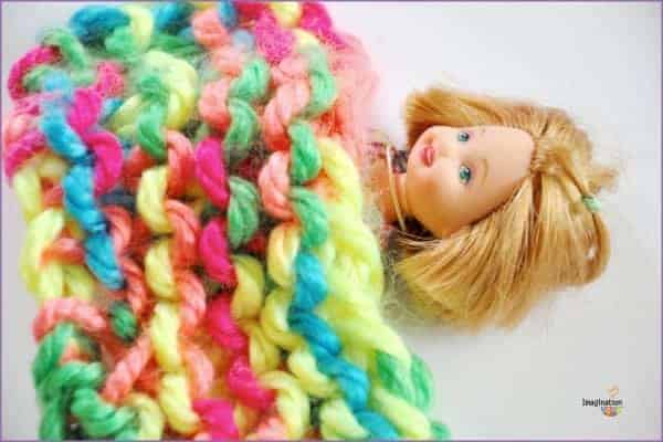 knit doll blanket